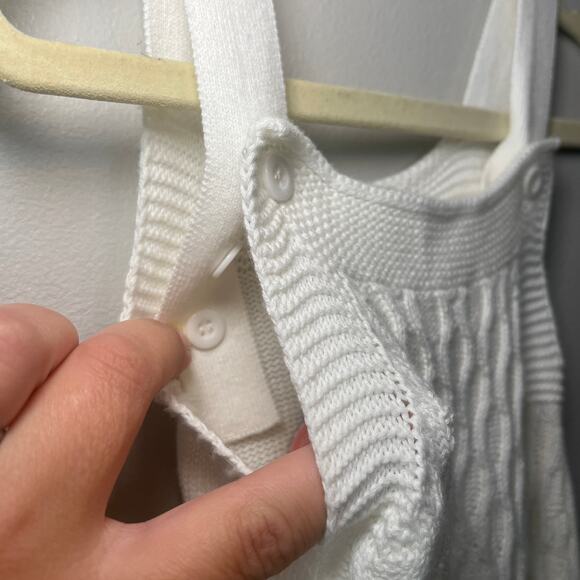 Bailey's Blossoms Toddler Girl One Piece Knit Sleeveless Romper White Size 4T - Picture 3 of 5